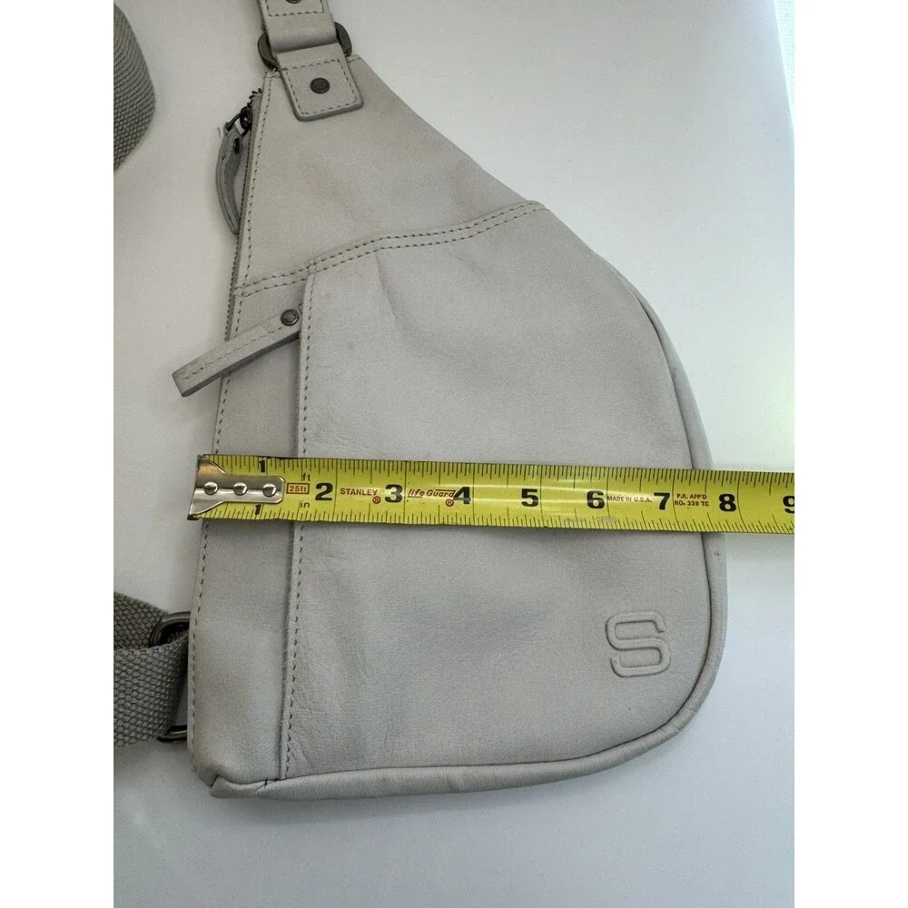 Spikes & Sparrow Flat Sling Bag Back Pack Taupe Leather